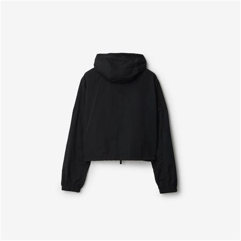 Cropped Nylon Salisbury Jacket in Black 